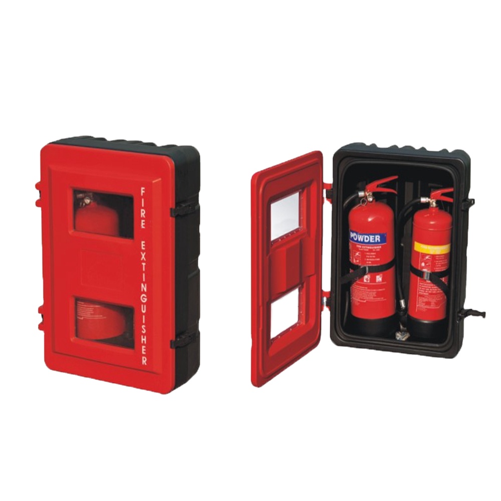 Double Plastic Fire Extinguisher Cabinet – Holds 4.5–9kg ABE/DCP & 3.5kg CO2 Units